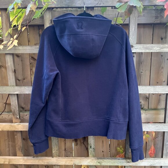 Lululemon Scuba Hoodie Navy Full Zip Sweatshirt Size 12 Classic Fleece - Picture 4 of 4
